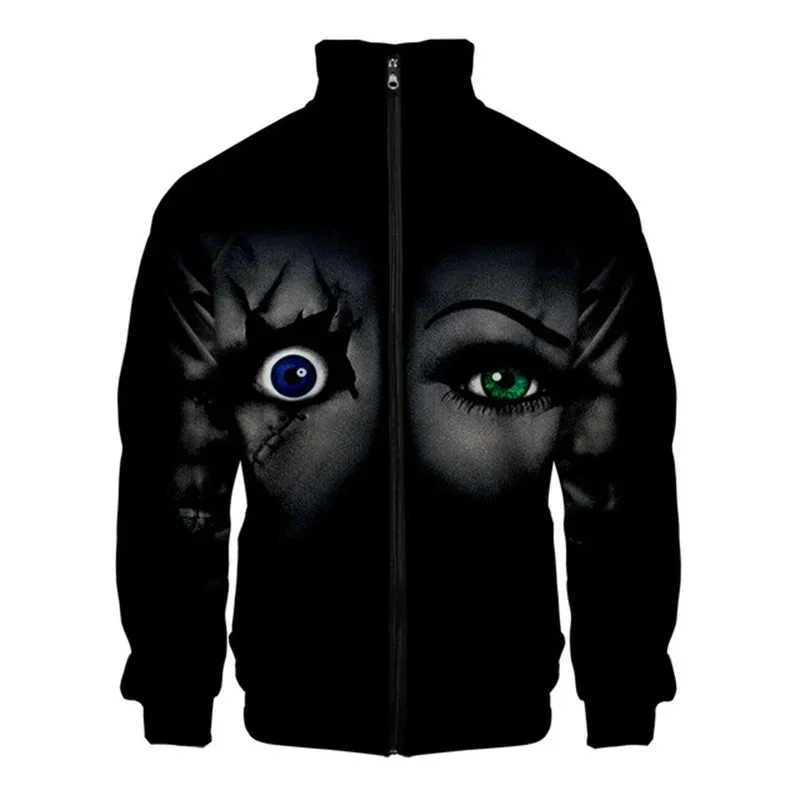 Coats Horror Movie Chucky Stand Collar Jackets Seed of Chucky Sweatshirt Cosplay Costume Long Sleeve Zipper Hoodies