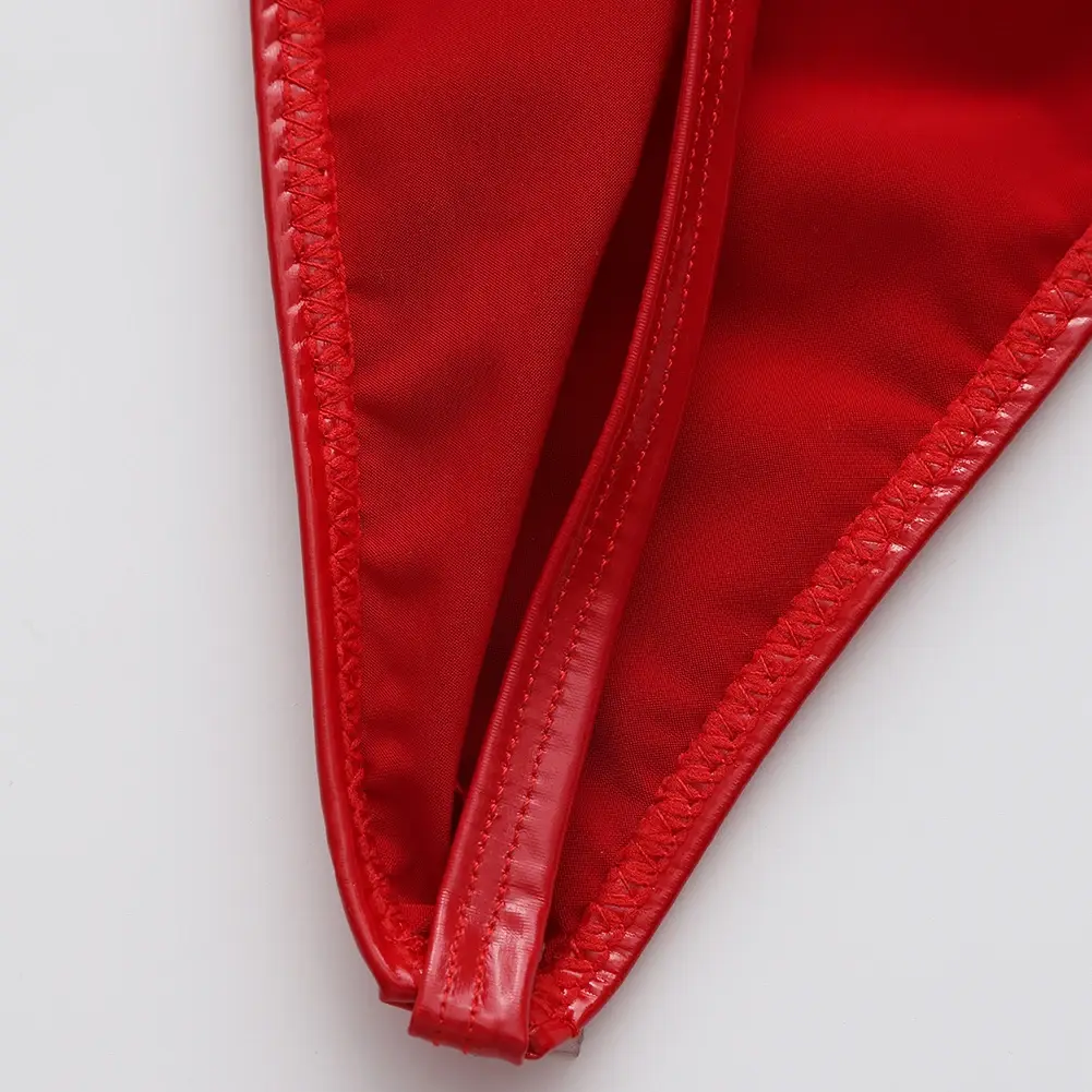 1pc Men Glossy Faux Leather G-string U-convex Pouch Briefs Thin-Strap Low Waist Underwear Sexy Gay Sissy Lingerie — image 7