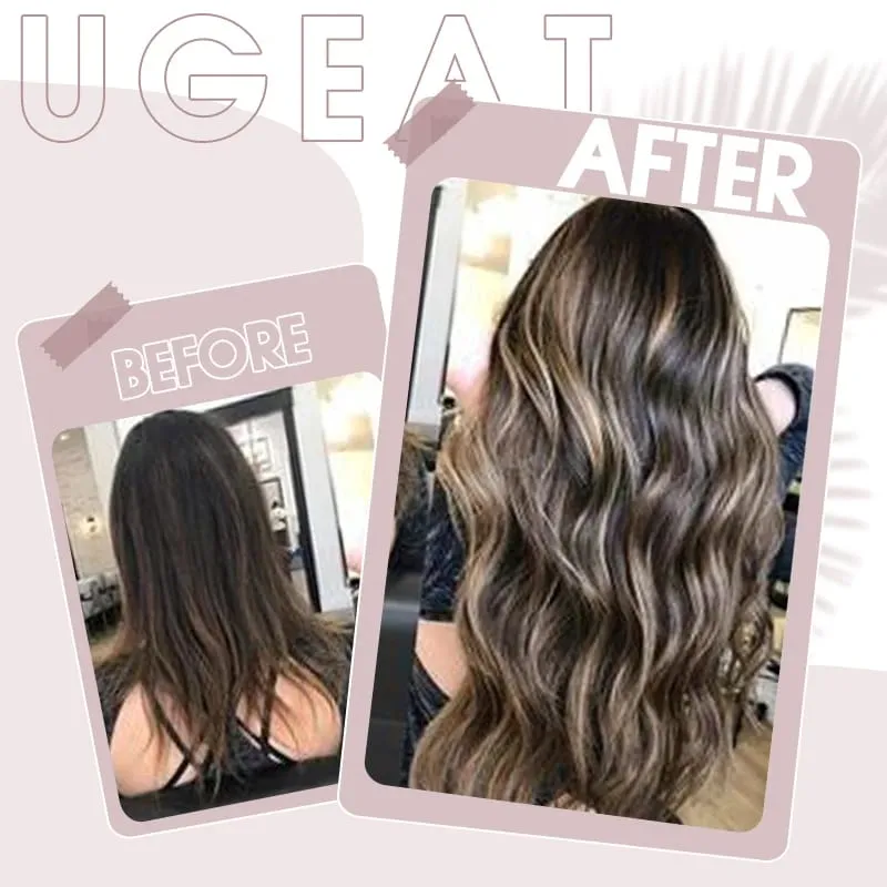 Ugeat Flat Tip Hair Extensions Human Hair Pre-Bonded Hair Extensions 14-24" Keratin Flat Human Hair Balayage Color Hair 1g/1s