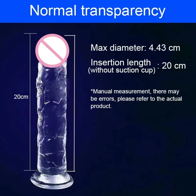 New Transparent Realistic Suction Cup Dildo Jelly Penis Dildo Clitoral Stimulator Big Dick Female Masturbator Lesbian Sex Toys — image 12