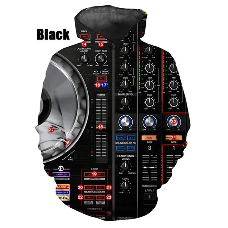 Новые модные толстовки с 3D принтом DJ Pattern для мужчин, повседневные пуловеры, толстовки, топы, мужские уличные толстовки большого размера, Ropa Hombre — image 1