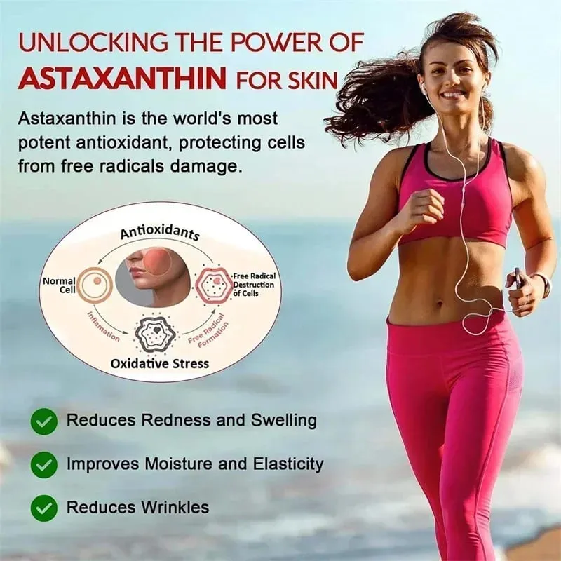 Astaxanthin Softgels 24mg - Support Skin Eye Joint Health Anti-oxidation Relieve Eye Fatigue Enhance ImmunitySupplements