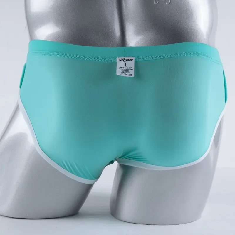 Men's Erotic Briefs Elephant Nose Open Sheath Bikini Gay Sexy Thin Ice Silk Penis Bulge Separate Elastic Quick Dry Sports Tangas — image 9
