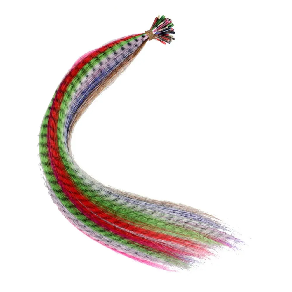 Synthetic Colored I-Tip Faux Feather Hair Extensions 16" 20 Strands/Pack Women's Heat Resistant Fiber Toolset Wig Accessories — image 6
