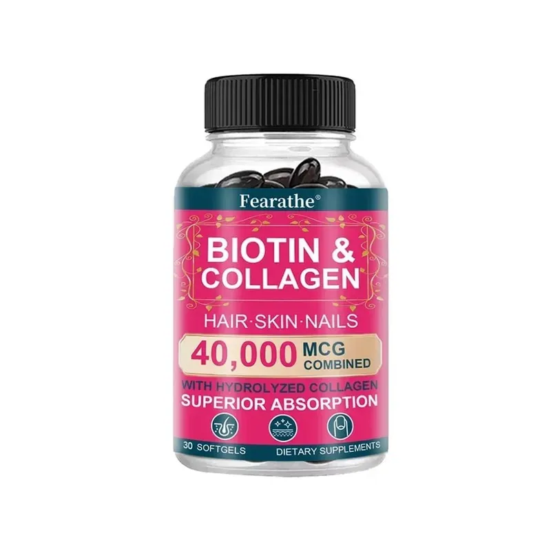 Biotin Collagen Supplement - Hair Growth Support Skin & Nails - 40000 mcg with Vitamins B Complex Hyaluronic Acid & Keratin — image 8