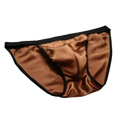 100% Mulberry Silk Men Briefs Bikini Design T-Shaped Panties Half T-Back