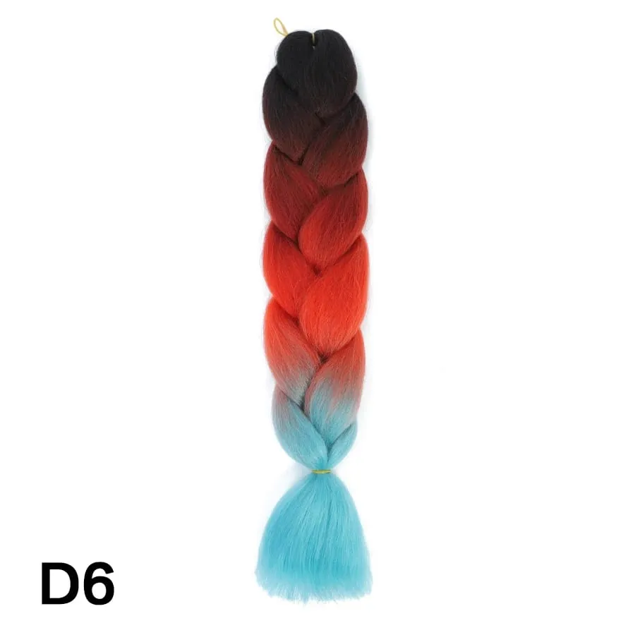 24 Inch Synthetic Jumbo Braid Pure And Ombre Braiding Hair Extensions For Women DIY Jumbo Hair Braids Black Green Gray Brown — image 61