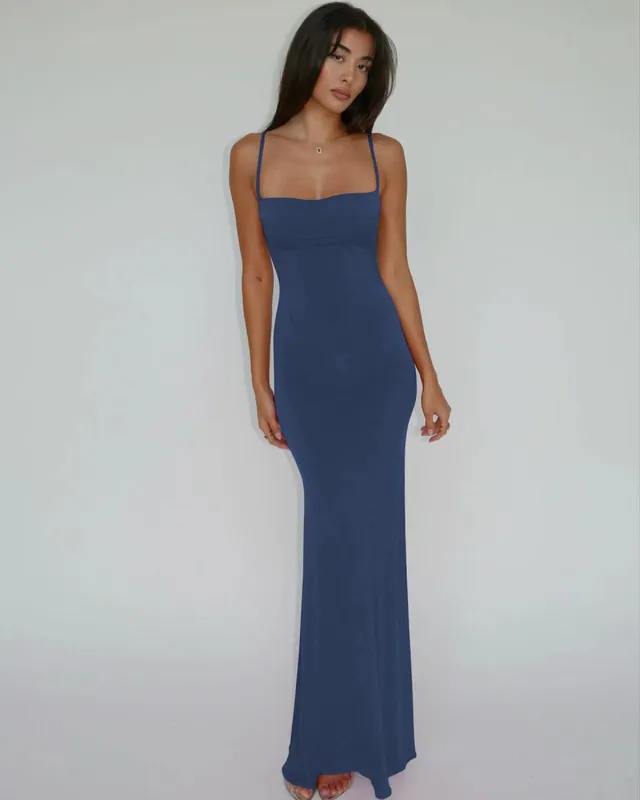 Hugcitar Summer Solid Sleeveless Backless Elegant Sexy Bodycon Y2K Maxi Prom Dress Women Clothes Birthday Party Casual Y2K — image 15