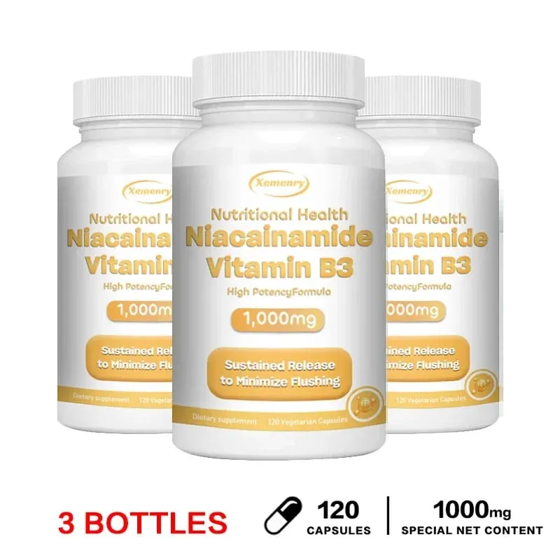 Niacinamide Vitamin B3 Capsules - Supports Skin Brain Function and Heart Health Boosts Energy and Improves The Immune System
