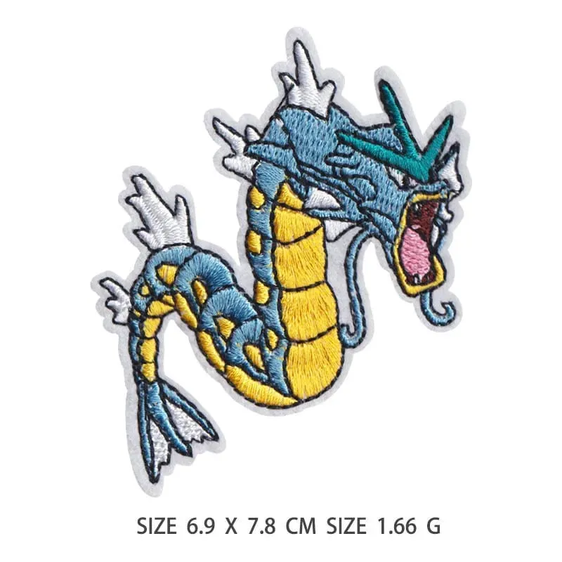 HOT 40 Style Snorlax Iron On Patch Embroidered Clothes Patches Cartoon for Clothing Kid Umbreon Cloth Stickers Garment Appliqués — image 33