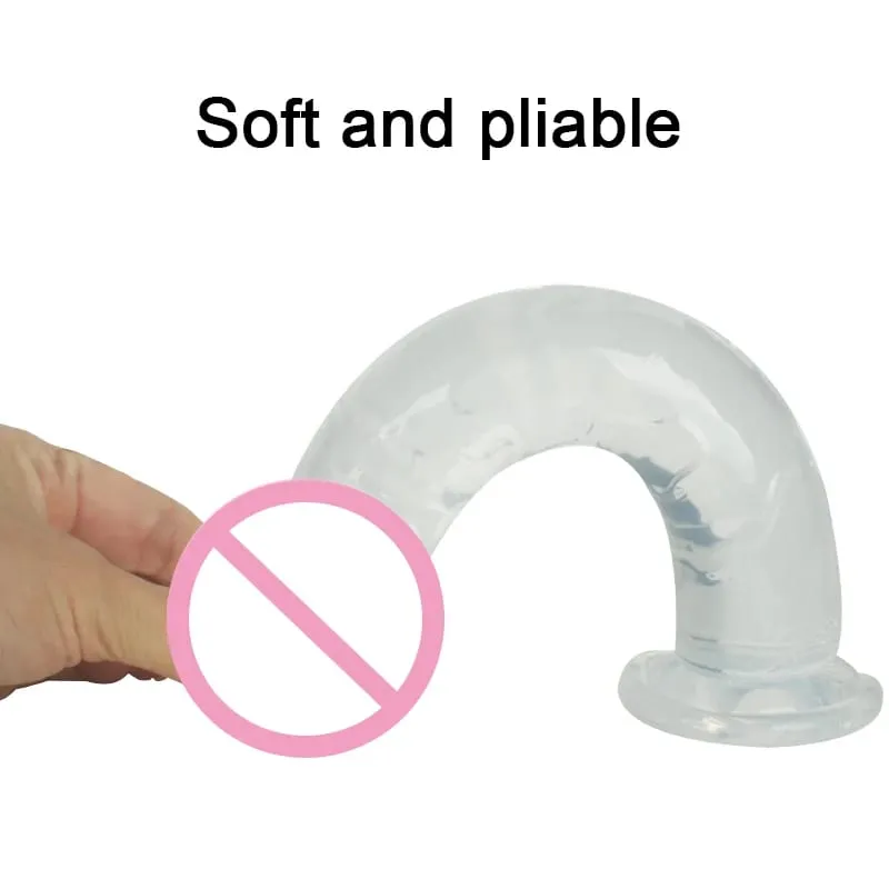 New Transparent Realistic Suction Cup Dildo Jelly Penis Dildo Clitoral Stimulator Big Dick Female Masturbator Lesbian Sex Toys — image 4