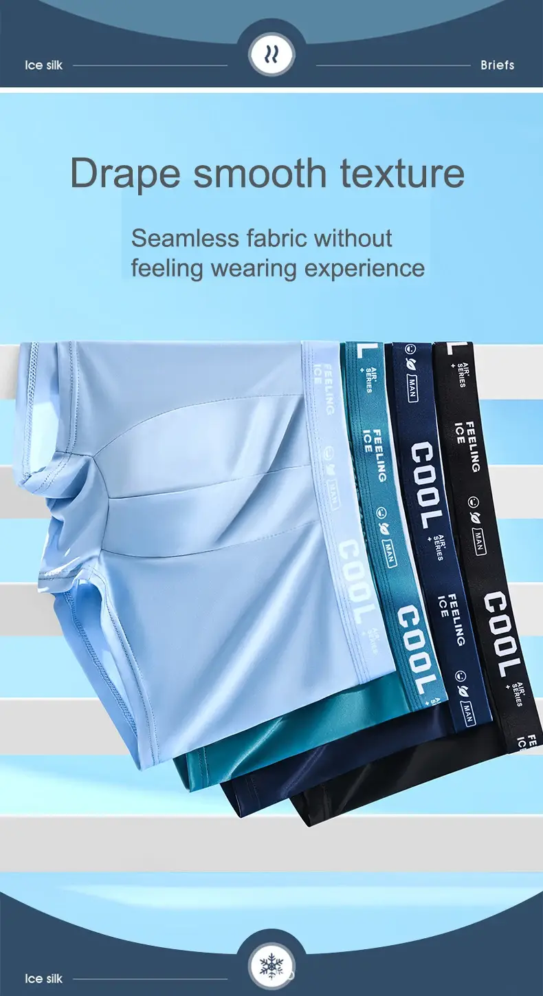 Boxers Ice Silk Man Underwear Graphene Men Underpants Breathable Comfortable Men's Panties Ultrathin Shorts Trunk Plus Size 6XL — image 5