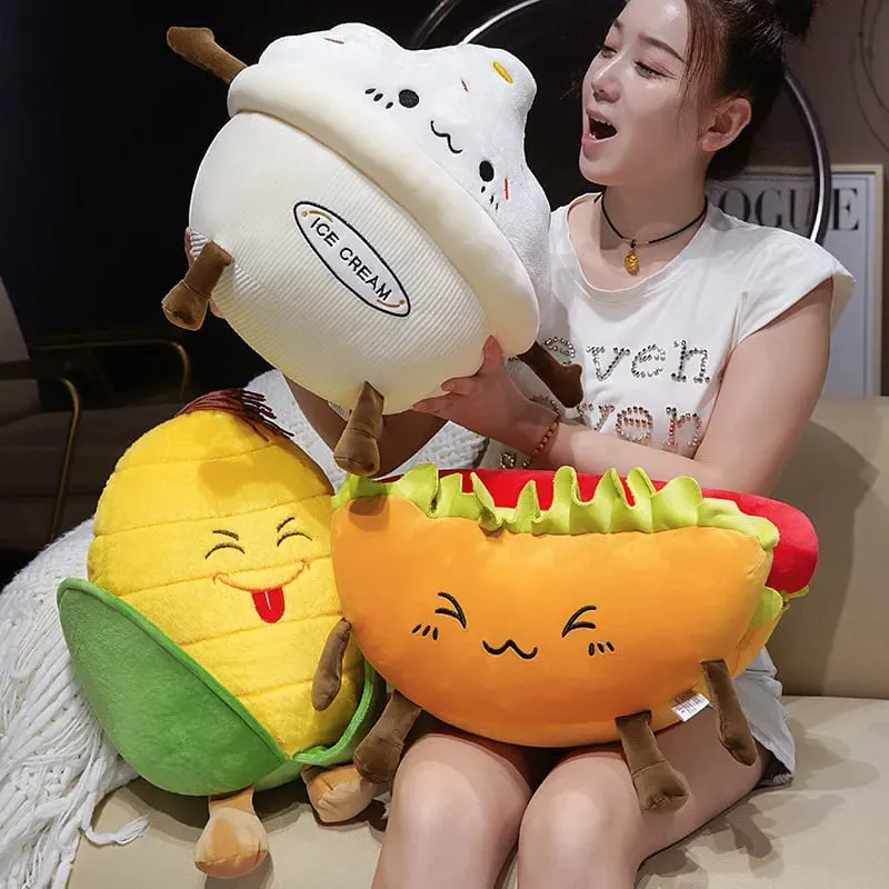Milho batatas fritas perna de frango lance travesseiro simulação comida pelúcia sofá almofada adoravelmente decoração do quarto brinquedo acompanhar brinquedo do sono presente criativo — image 8