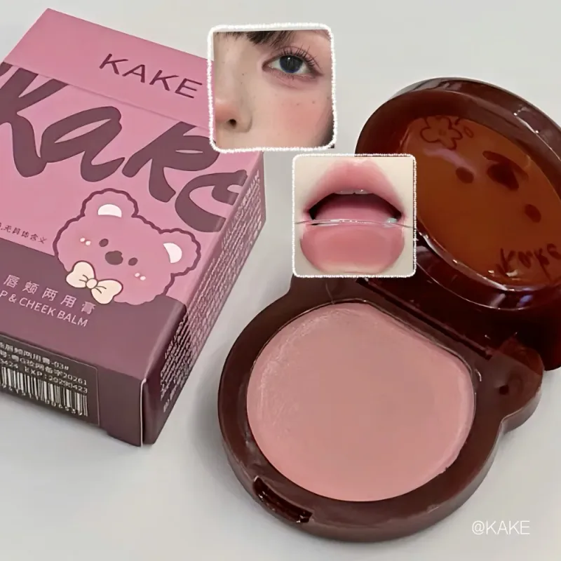 Bear Multi-use Cheek Lip Stick Creamy Soft Texture Natural Brightening Complexion Daily Blush Velvety Smooth Lipstick Makeup