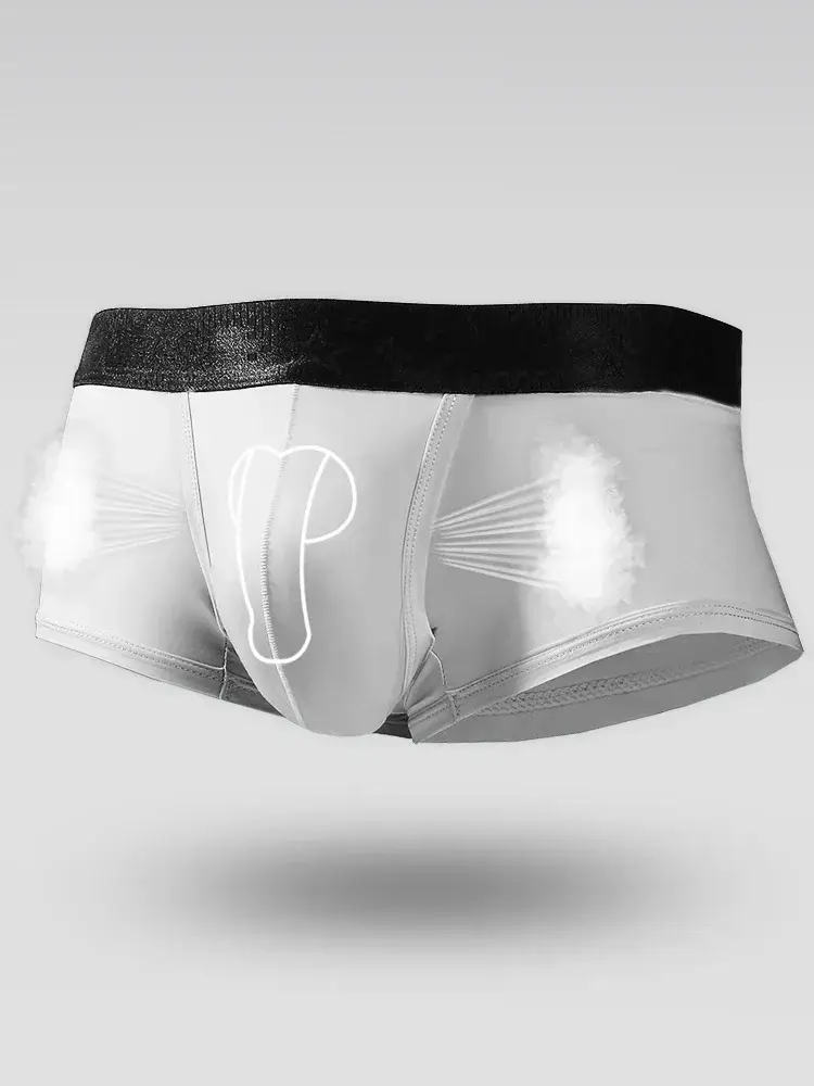 Spermatic underpants Men's ice silk summer thin boys' scrotal buttonstock split varicose boxer shorts — image 4