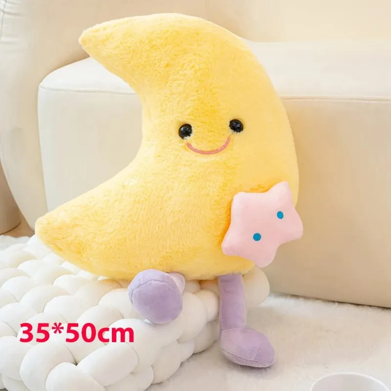 Lovely Smile Moon and Cloud Plush Pillow Comfortable Sofa Cushion Stuffed Soft Doll Home Car Decor Gift — image 11