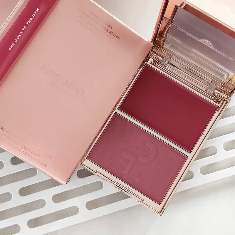 Patrick 2 in 1 Cream & Powder Blush Palette Dual Cheek Blush Duo Lasting Natural Brightening TA Makeup Cosmetics She's That Girl — image 21