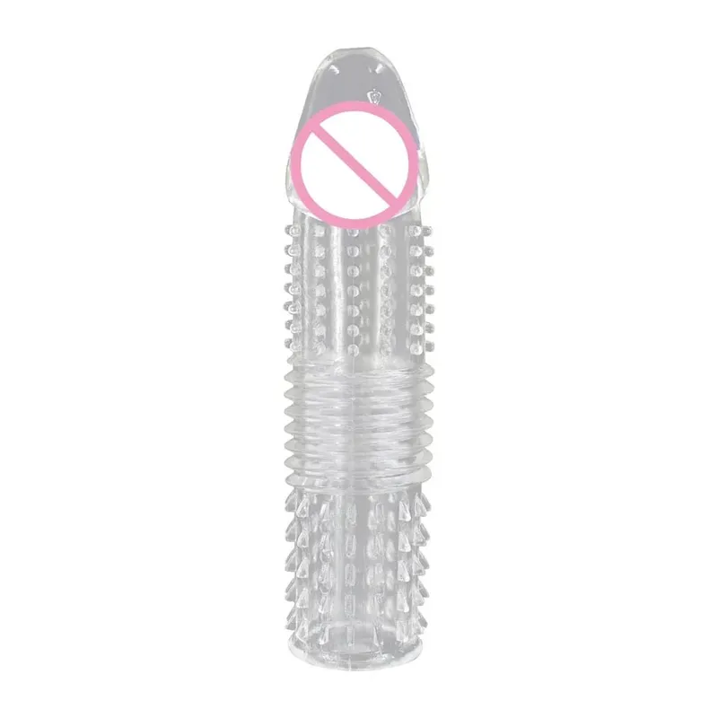 Reusable Penis Extender Enlargement Condom Penis Sleeve Extension Delay Ejaculation Anal Sex Toys For Men No Vibrator For Women — image 8