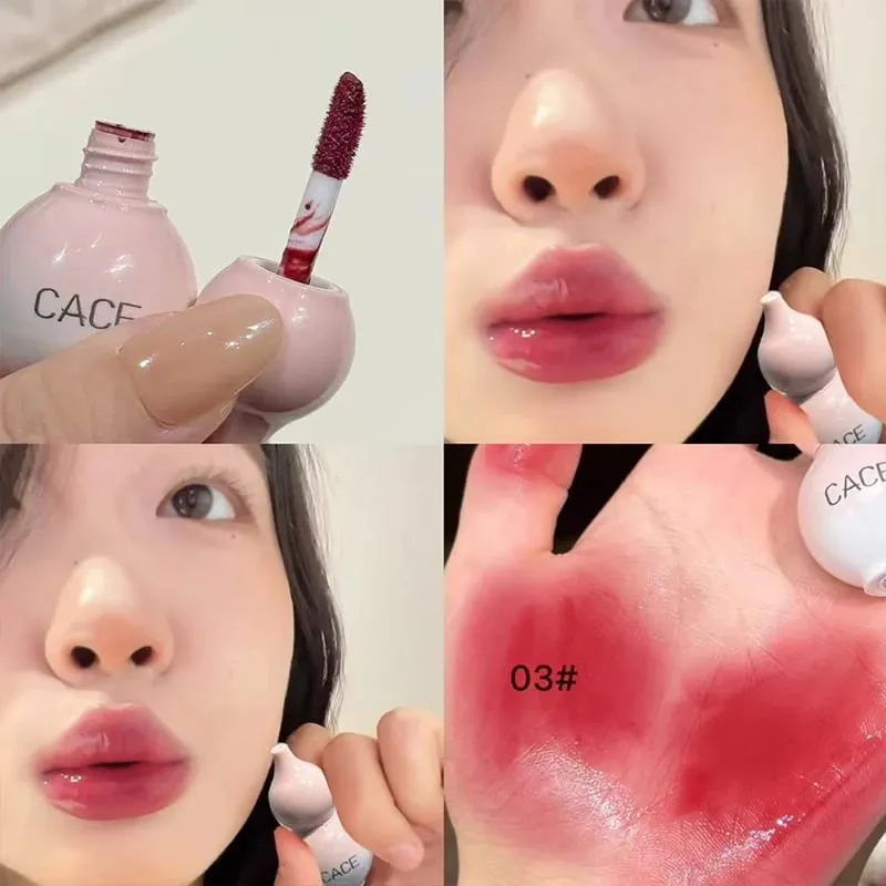 Mini Gourd Design Lip Glaze 3 Colors Makeup Set Lasting Moisturizing Water Glass Lipgloss Tint Hydrating Lip Stain Cosmetic — image 4