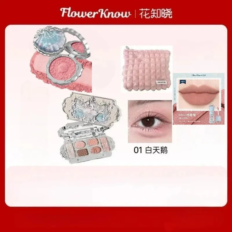 Flower Knows Makeup Set Gift Box Butterfly Cloud Shoulder Cosmetics Lipstick Lip Blush Eyeshadow Makeup Bag