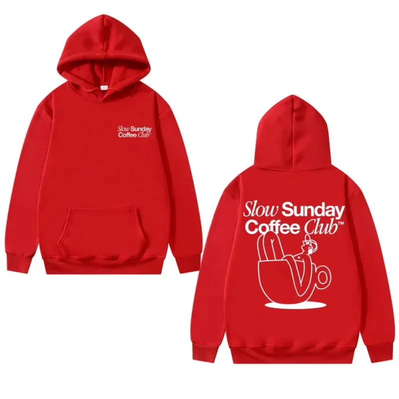 Unisex Slow Sunday Coffee Club Hoodie Pullover Funny Meme Vintage Casual Streetwear Sweatshirt, Multiple Colors Available — image 6