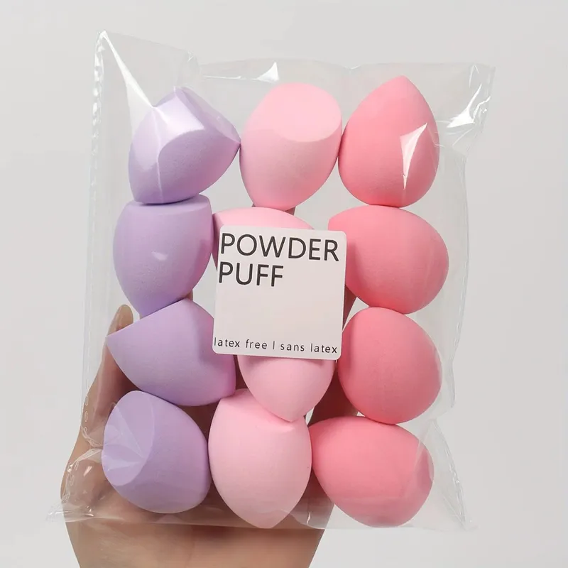12 pieces latex free hydrophilic polyurethane beauty sponge set multi-color makeup mixing sponge suitable for liquid and cream — image 7