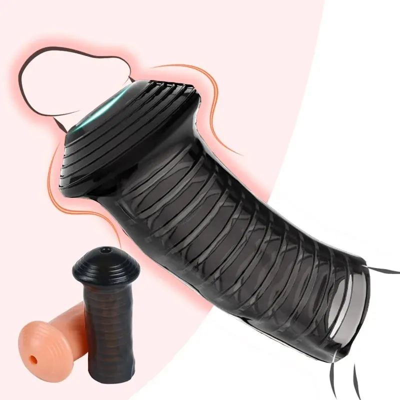 Reusable Penis Sleeve Glans Penis Enlarger Extender Delay Ejaculation Anal Butt Plug Adult Sex Toys For Men Couples Sexshop — image 1