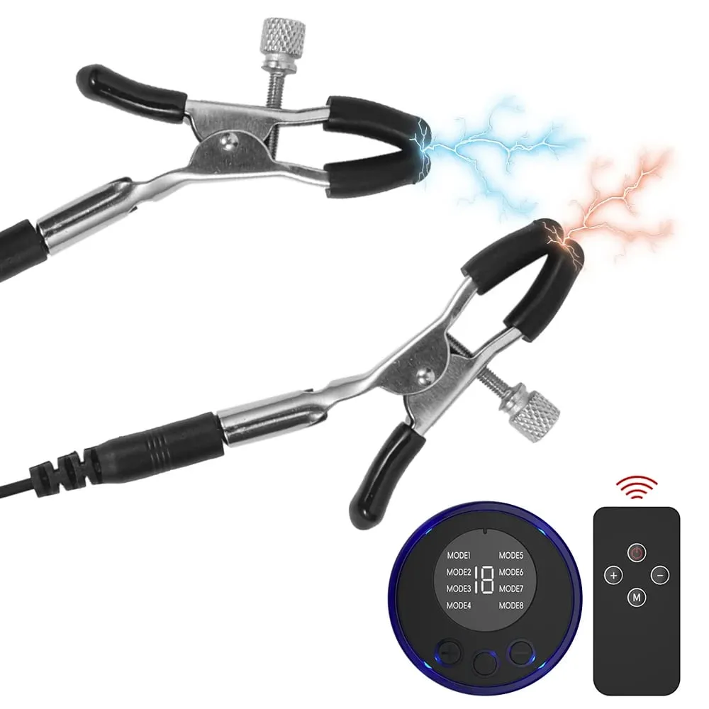 Electric Shock Nipple Clamps Breast Massager Stimulator BDSM Toys Bondage Clitoris Labia Clamp Slave Sex Toys Women Adult Games