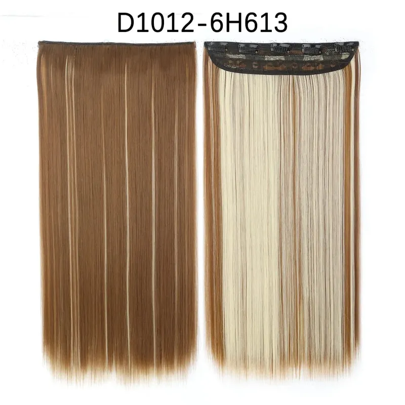 Azqueen Long Synthetic Water Wavy Clips Extension Hairpiece on 5 Clip-in Hair Ombre Brown Tail Blonde Fack Hair — image 23