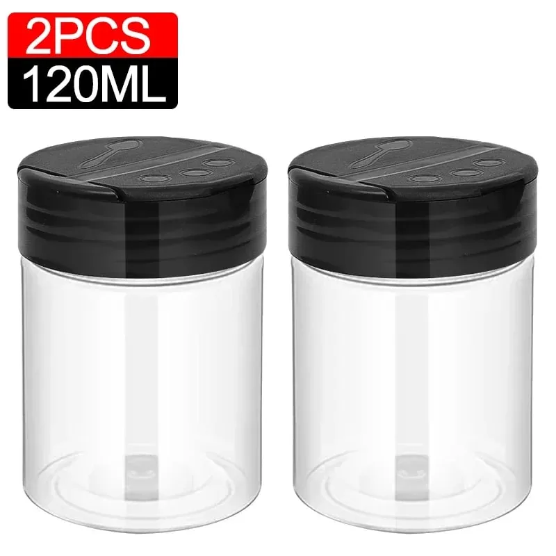 10/1PCS Clear Spices Bottle Salt Pepper Shakers Plastic Barbecue Seasoning Jars Condiment Box Home Kitchen Powder Storage Can — image 13