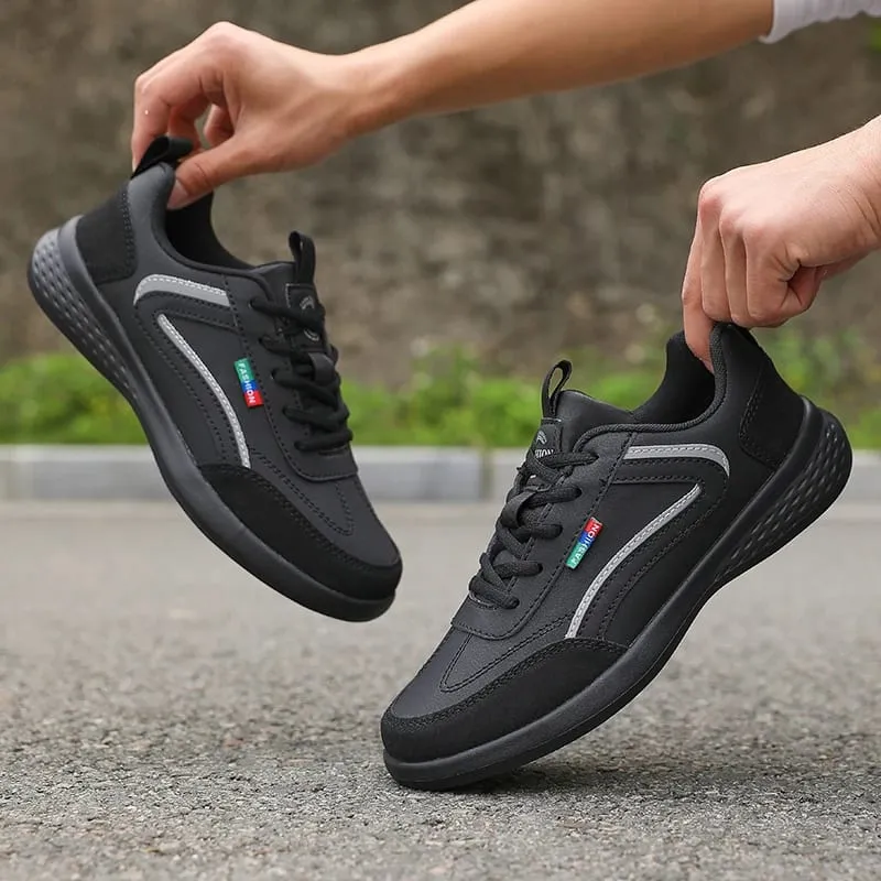 PU Leather Men Shoes Sneakers Summer Fashion Breathable Italian Running Shoes Italian Breathable Leisure Male Casual Sneakers — image 3