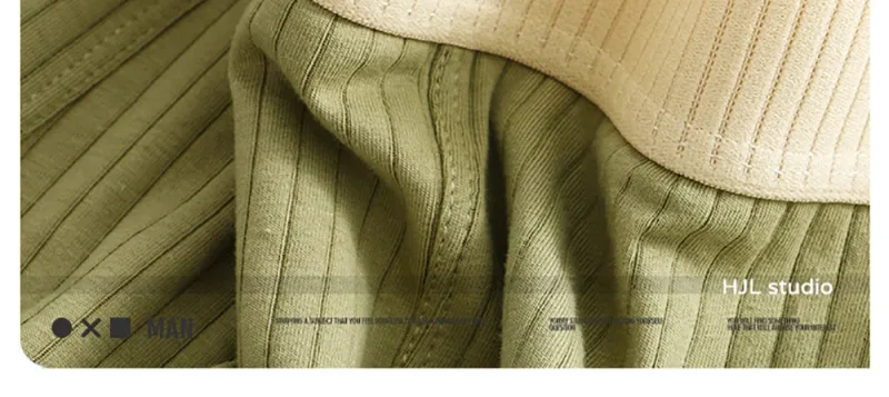 3PCS/Pack 100% Cotton Solid Striped Men's Boxer Sexy Breathable Mesh U Crotch Underwear High Elastic Widen Waistband Underpants