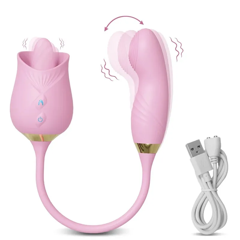 Rose-Sucking Thrusting Dildo Vibrator for Women Nipple Clit Stimulator Vibrating Egg Tongue Licking Clitoris Sucker Sex Toys — image 21
