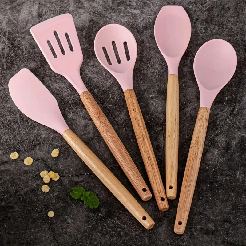 14pcs silicone utensil set with plastic holder — image 14