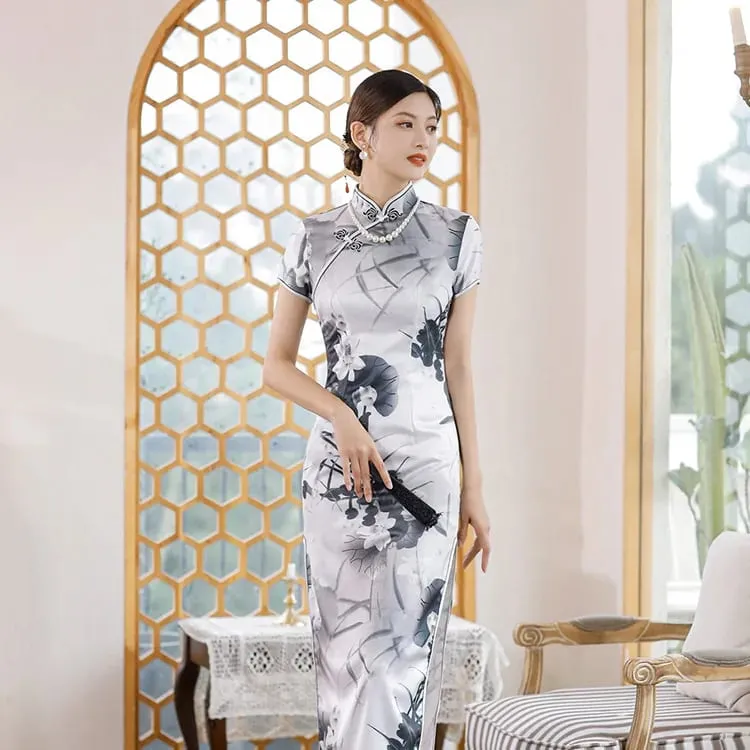 패션 의류 파티 빈티지 캐주얼 여름 우아한 중국어 번체 의류 Cheongsam 중국어 드레스 Qipao 민족 스타일