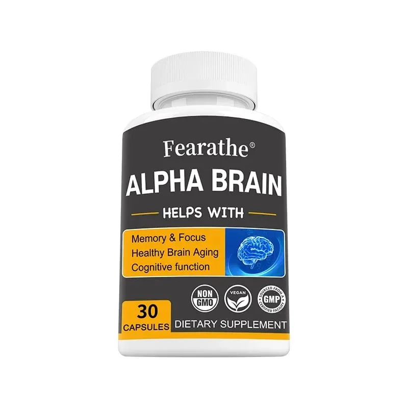 Alfa Brain Nootropics Mozkový doplněk pro muže a ženy – Paměť, duševní jasnost a kognice s vitaminem B6 Focus Capsules