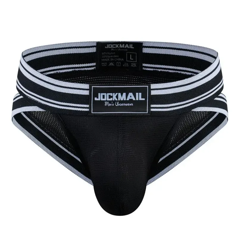 Jockmail Sexy Underwear Men Briefs Male Panties Pouch String Bikini Hombre Slips Cuecas Lingerie Erotic Underpants Summer Mesh — image 11