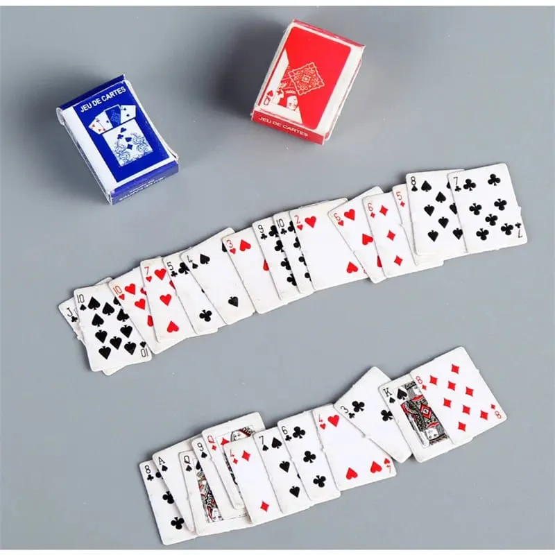 Mini Playing Poker Fun Cards Student Stress Relieving Board Games Small Toys Casual Fingertip Playing Poker Easy To Carry — image 2