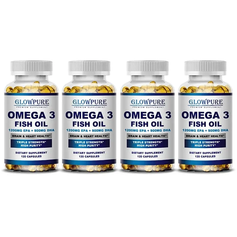 Fish Oil OMEGA-3 for Brain Cognitive Function and Memory Anti-Inflammation Antioxidant Joint Health - Rich In DHA And EPA