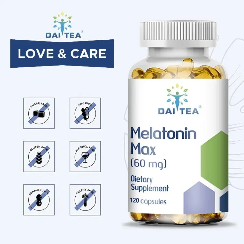 Melatonin Capsules Dietary Supplement - Relieve Insomnia Help Improve Sleep Quality Reduce Waking Time Help Deep Sleep — image 5
