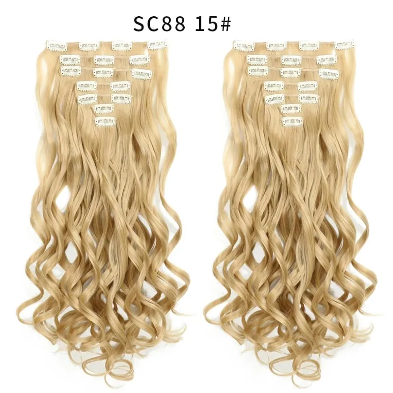 7pcs/Set Long Straight Hair Extension 16 Clips High Tempreture 22inch Synthetic Hairpiece Clip in Red Hair Extensions for Women — image 32