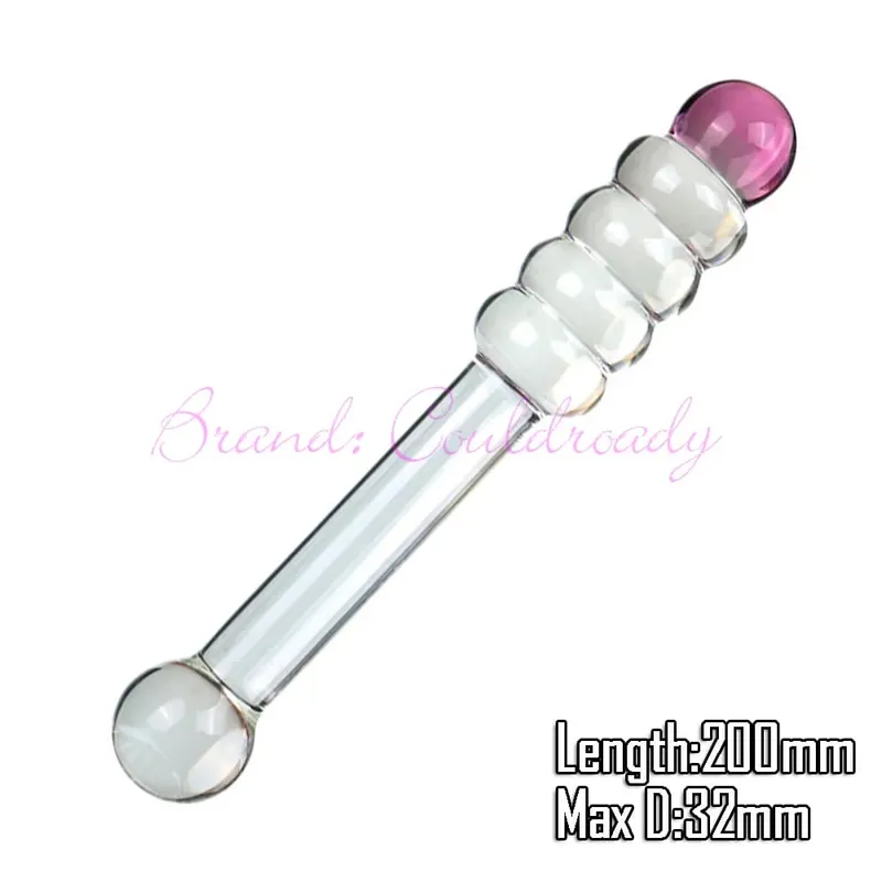 Pyrex Glass Dildo 195x33mm Fake Penis Crystal Anal Beads Butt Plug Prostate Massager G Spot Female Masturbation Toys — image 9