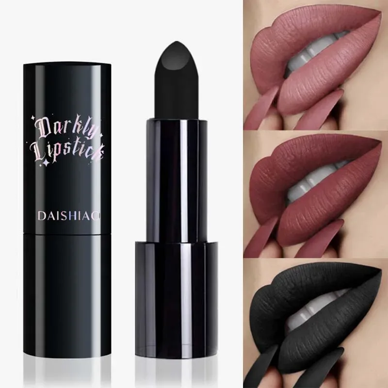 Rossetto Halloween Dark Night Rossetto opaco nero viola scuro impermeabile e di lunga durata Cosmetici per labbra — image 4