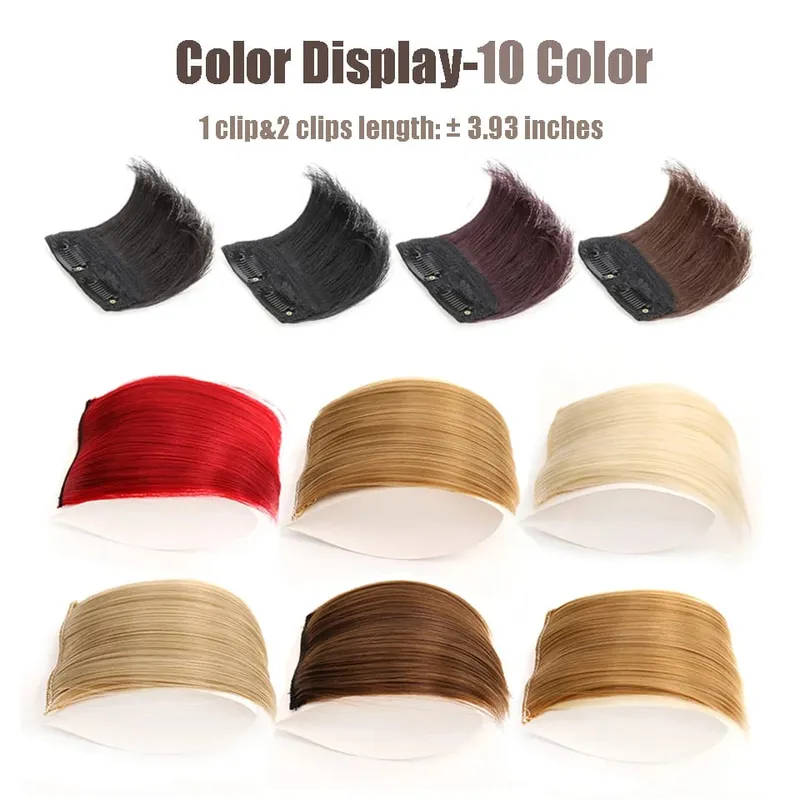 LM Synthetic Invisable Seamless Hair Pads Clip In 2Clips Increase Hair Volume Hair Extensions Top Side Cover Hairpiece