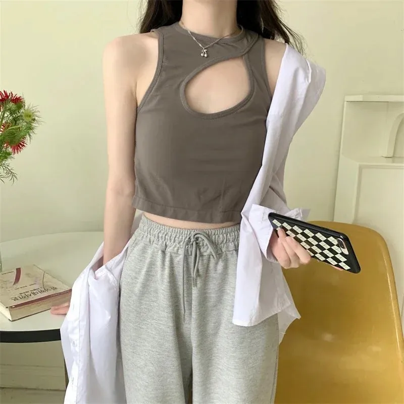 Knitted Binder Chest Woman Tank Tops Spaghetti Strap Corset Crop Camis With Built in Bras Korean Fashion Woman Tanks Camisole — image 20
