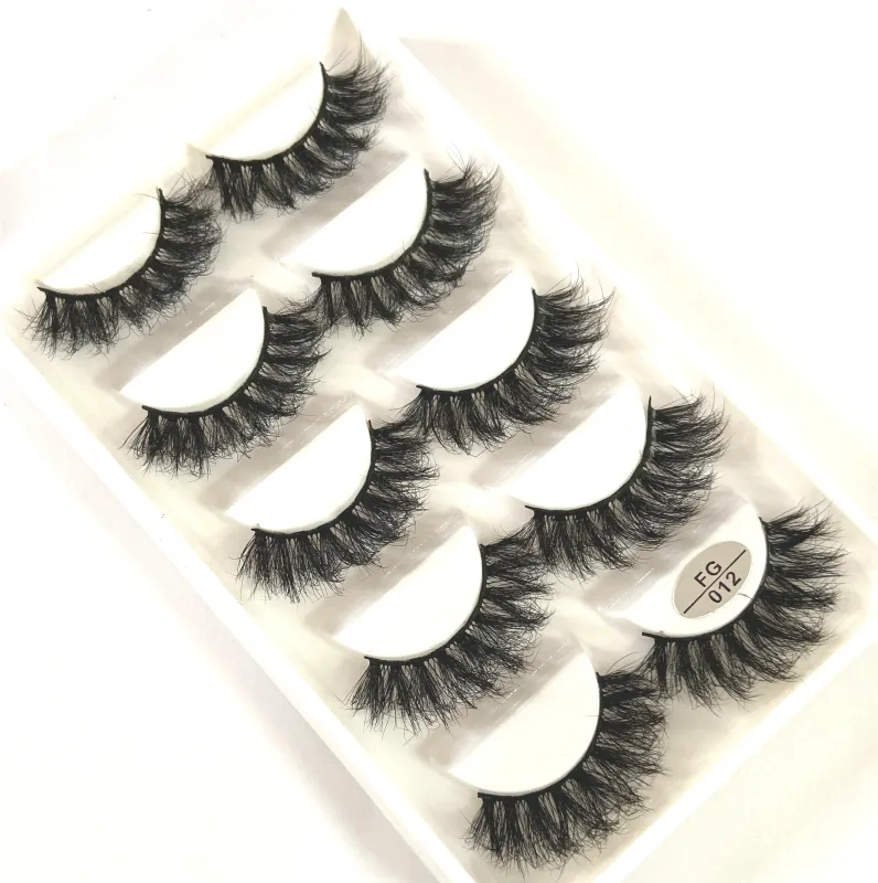 5Pairs Handmade Mink Lashes Short False Eyelashes Dense Natural Long Messy Eye Lashes Reusable Stage Makeup Eyelashes — image 38