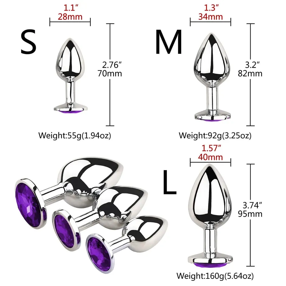 1Pcs Metal anal plug Jewelry base novice player to senior player 5 size Butt g-point massage sex toys