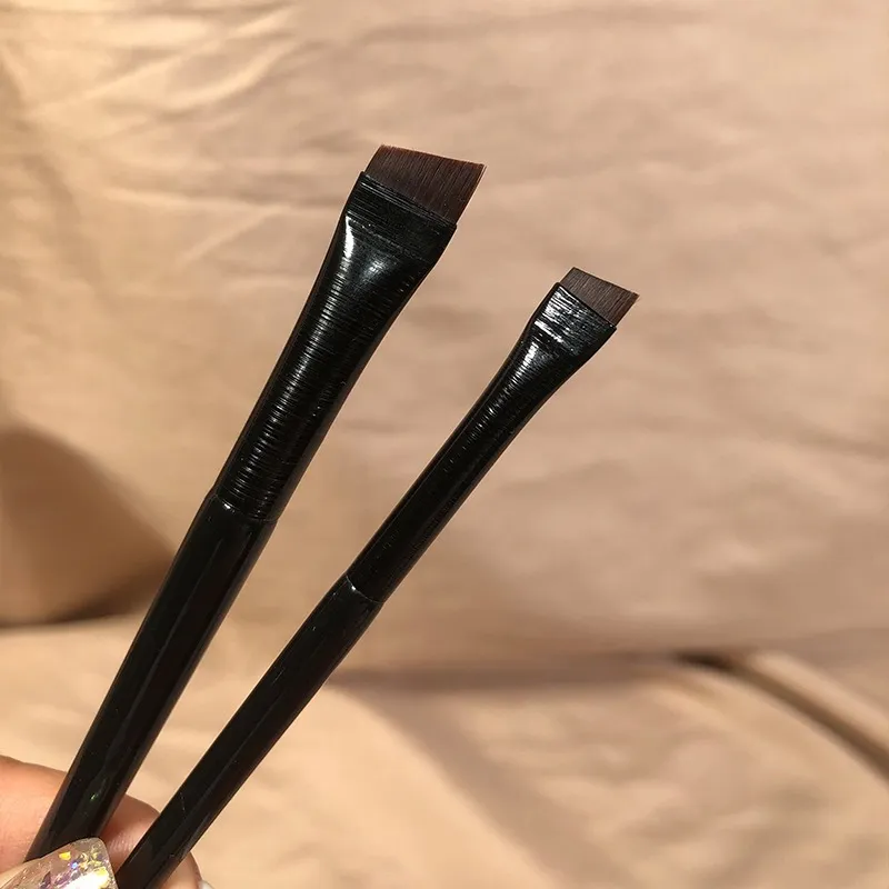 New 2 pieces/set eyebrow contour brush eyebrow eyeliner brush portable small angle eyebrow brush female makeup tool — image 1