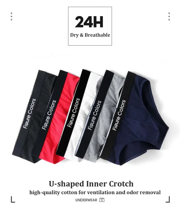 4pcs Men's Briefs Underwear Sexy Antibacterial Men's Panties Underpants Male U Convex boxer briefs for Man Absorbent Elastic — image 10