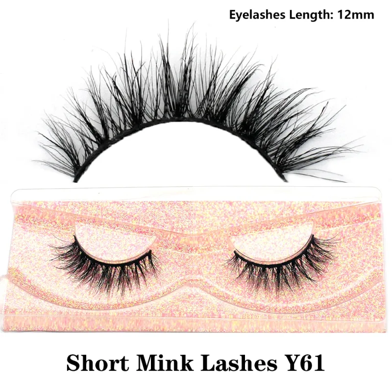 Real Mink Fluffy Short Eye Lashes Extension Wispy Soft Natural Short False Eyelashes Daily Wear Full Strip Lashes Makeup — image 17